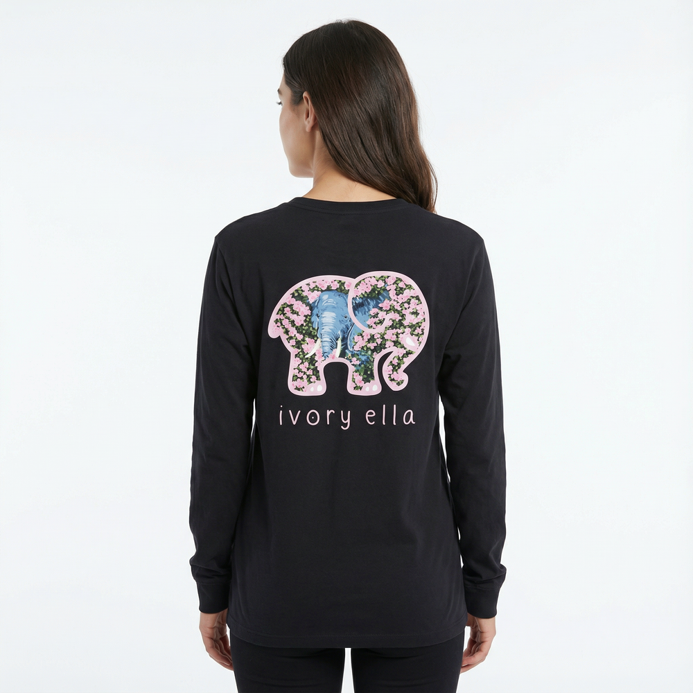 Floral Elephant Heavyweight Long-sleeve Shirt
