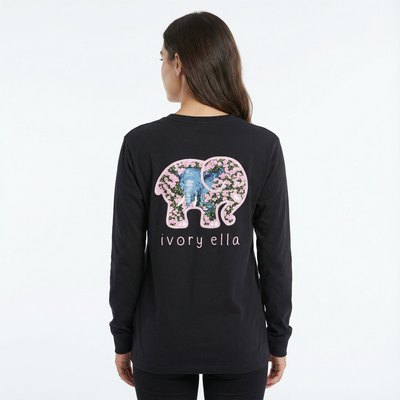 Floral Elephant Heavyweight Long-sleeve Shirt