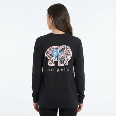 Floral Elephant Heavyweight Long-sleeve Shirt