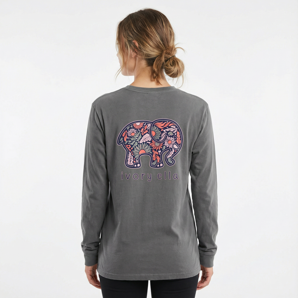 Ornate Flowers Heavyweight Long-sleeve Shirt