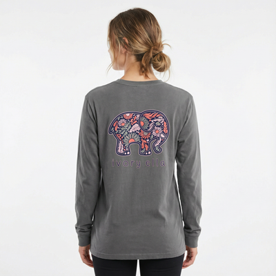 Ornate Flowers Heavyweight Long-sleeve Shirt