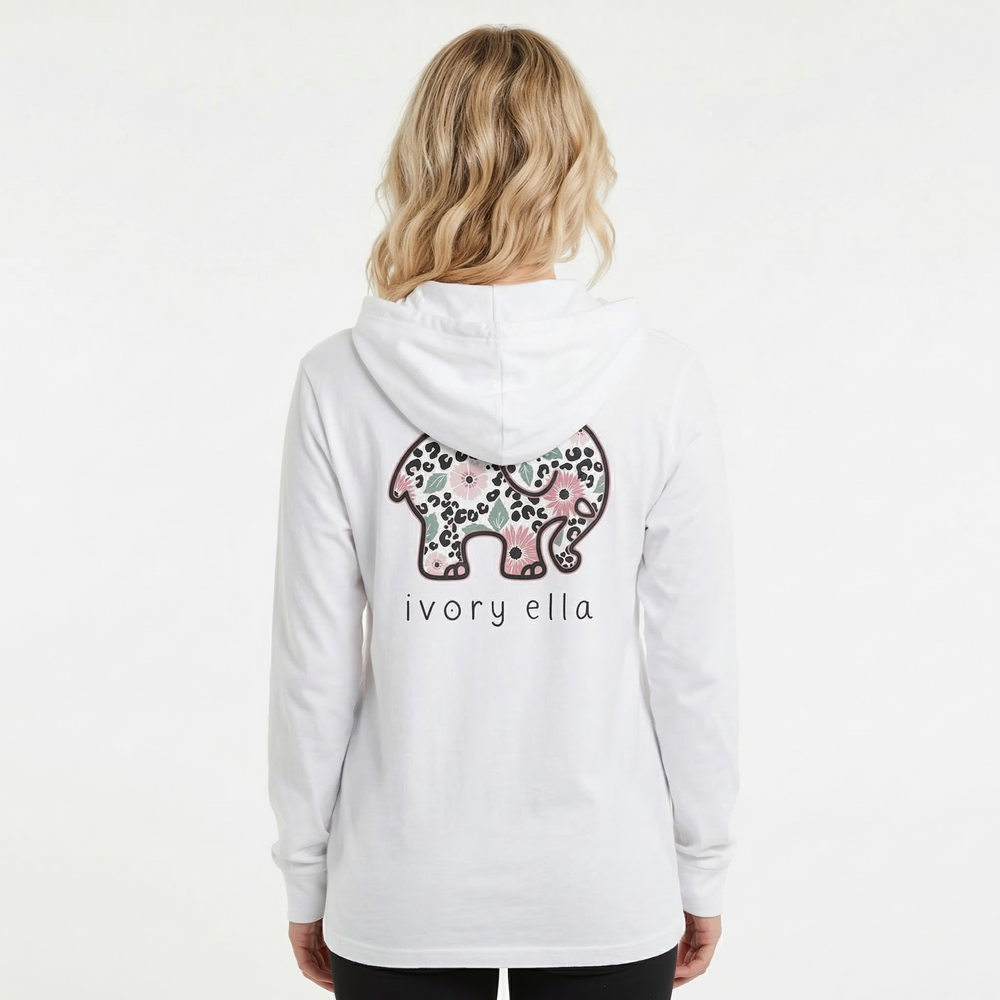 Cheetah Florals Hooded long-sleeve tee