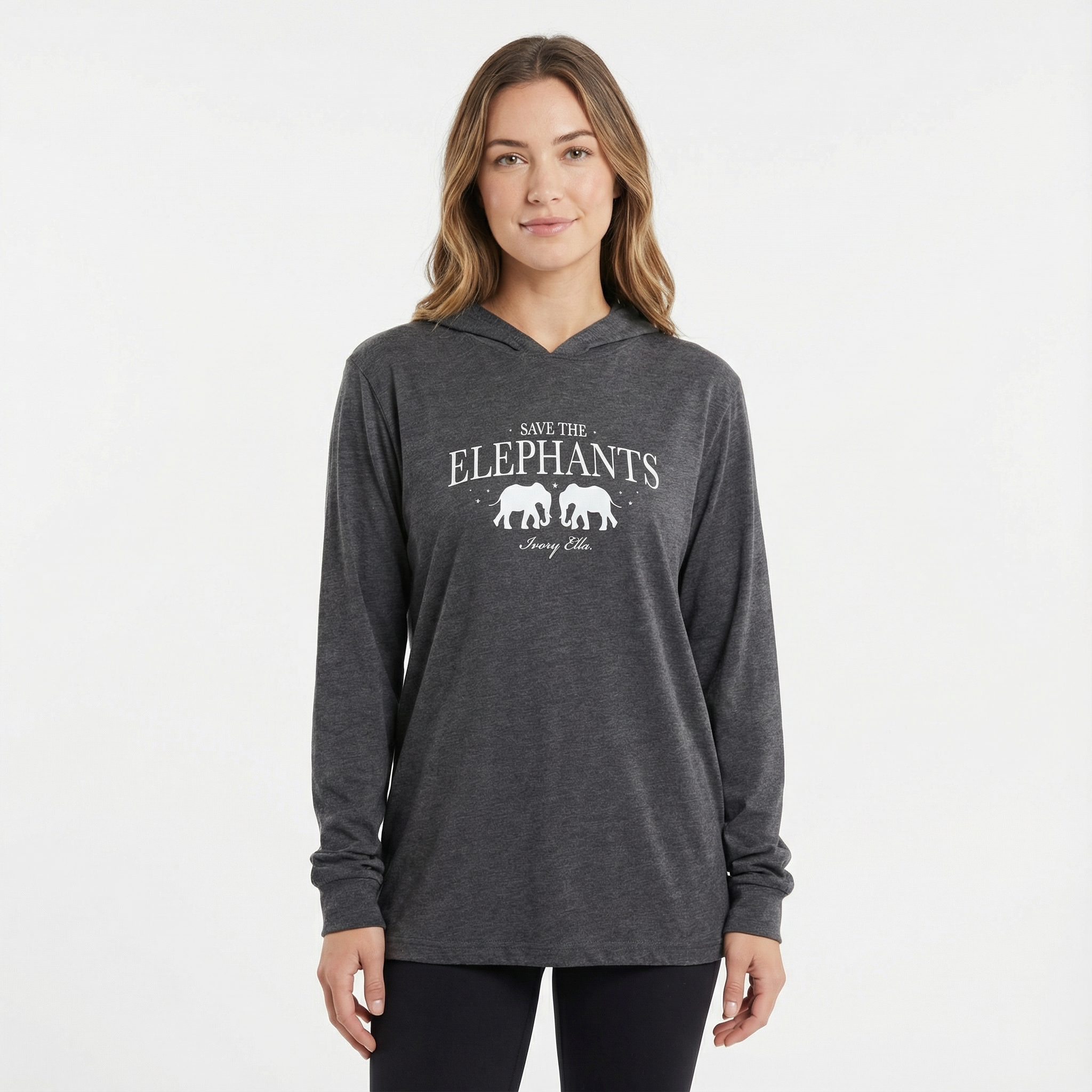 Save The Elephants Hooded Long-sleeve Tee