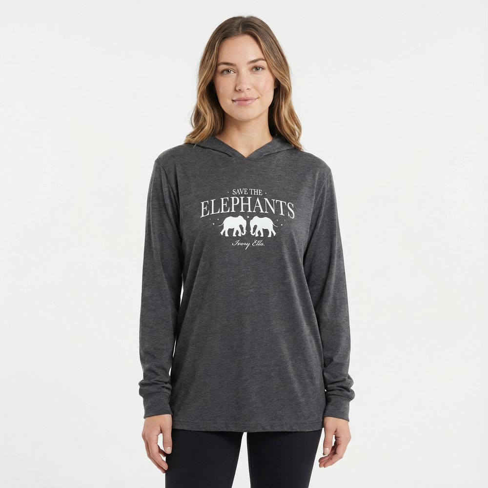 Save The Elephants Hooded Long-sleeve Tee