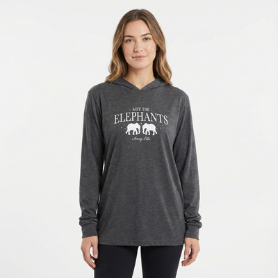 Save The Elephants Hooded Long-sleeve Tee