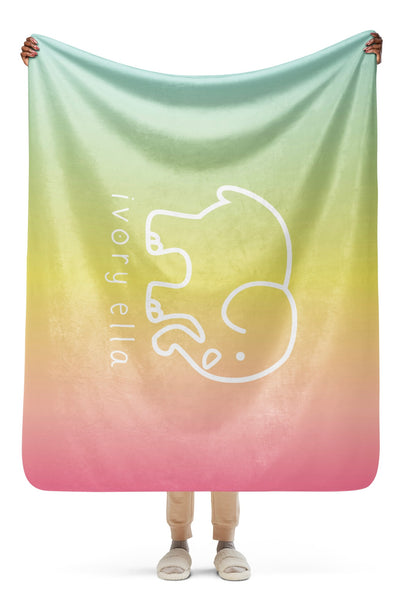 Ivory Ella Rainbow Sherpa Blanket