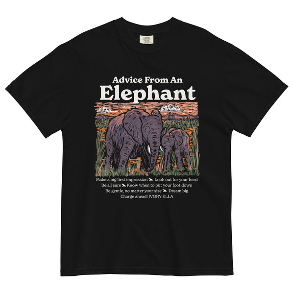 Elephant Advice Unisex Heavyweight T-shirt – Ivory Ella