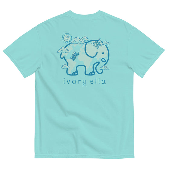 T-Shirt Donna In Puro Cotone Con Stampa Elefante Acquerello - Maglietta Basic Girocollo, Vestibilità Aderente, Idea Regalo Per Amanti Animali