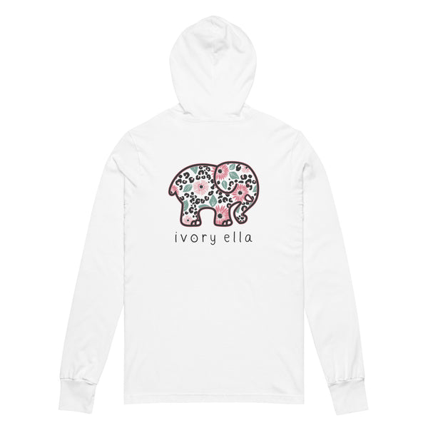 Cheetah Florals Hooded long-sleeve tee – Ivory Ella