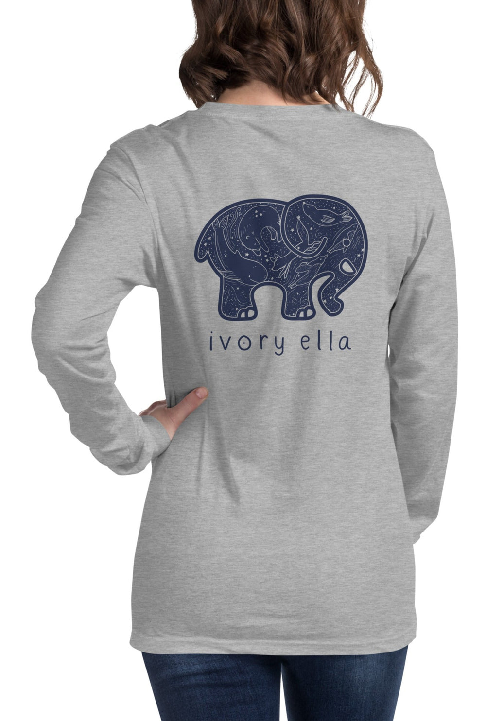 Sleeve Ella Night Long Sky Unisex – Ivory T-Shirt