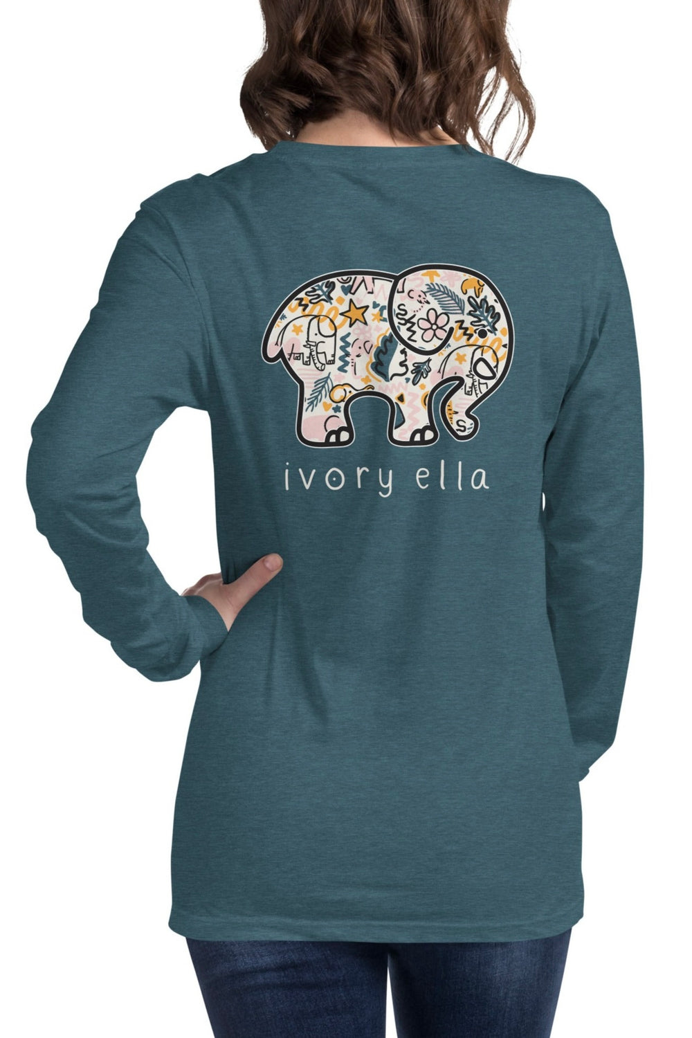 Elephant Doodles Unisex Long Sleeve T-Shirt