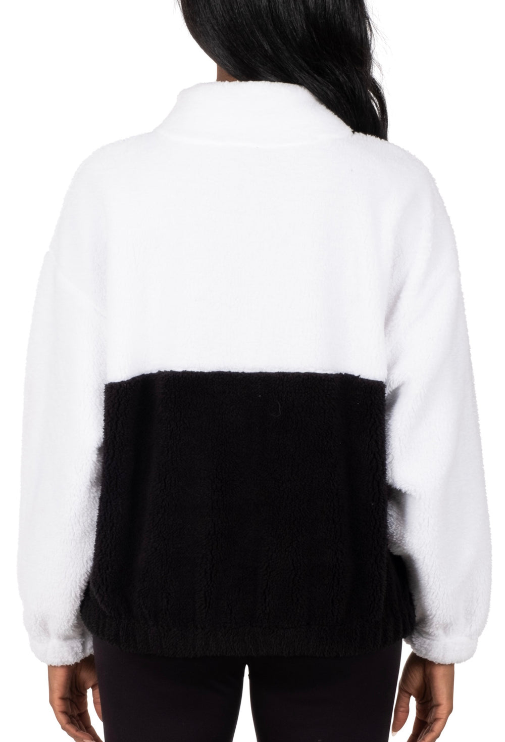 Black And White Colorblock Sherpa